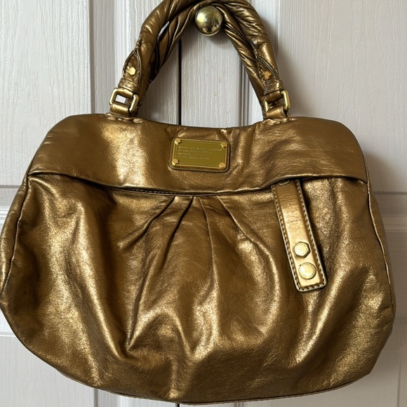 Marc by Marc Jacobs Classic Q Hillier Hobo Gold Metallic Leather Shoulder Bag - Picture 6 of 12